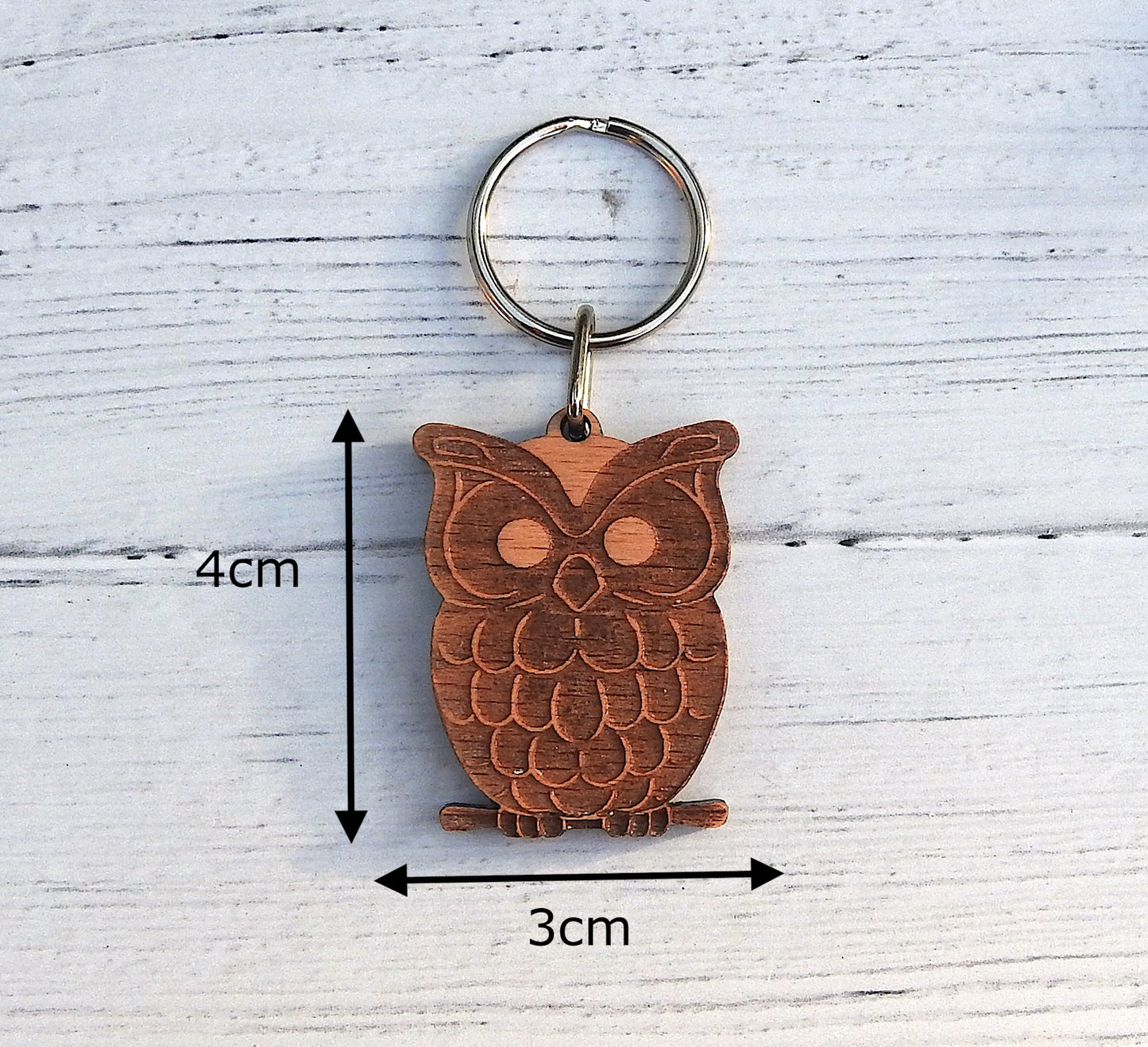 Wood Owl Keyring