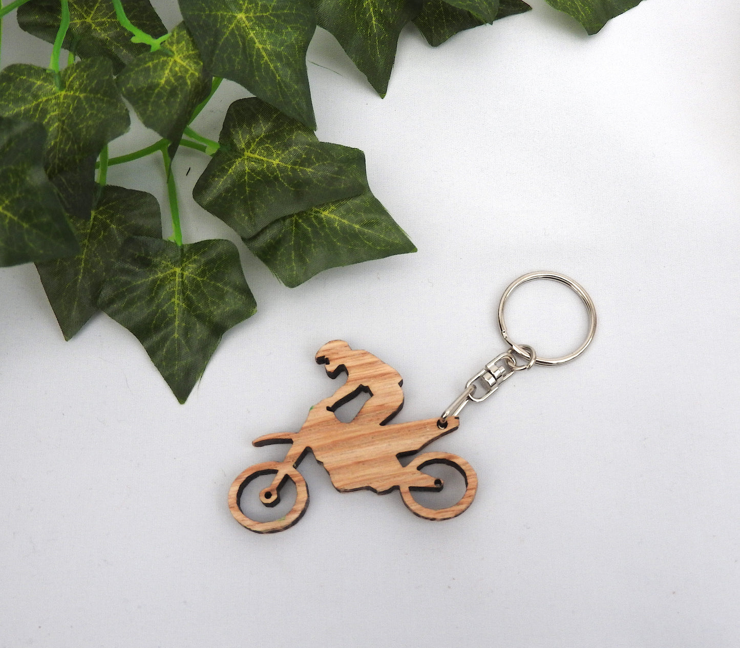 Wood Motorcycle Keyring