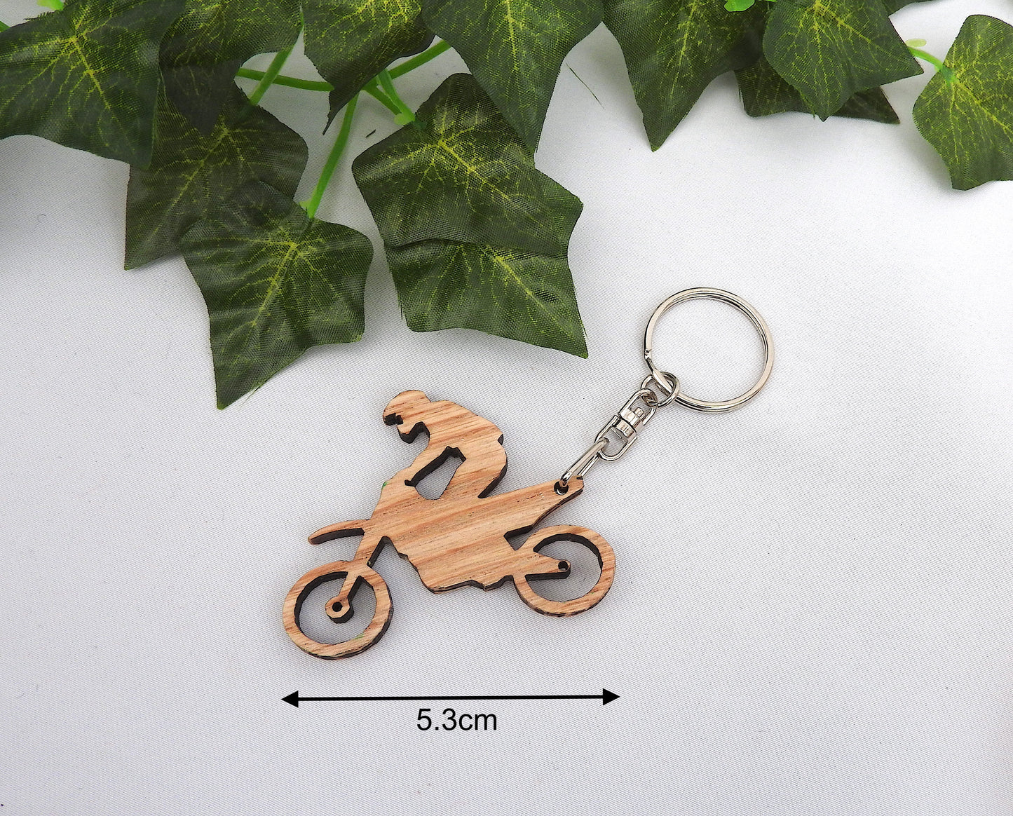 Wood Motorcycle Keyring