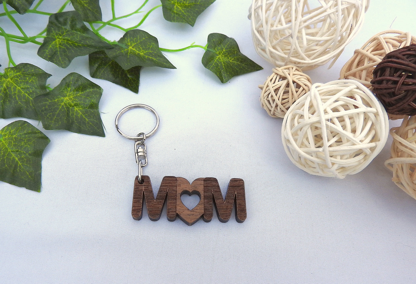 Wood MUM Keyring
