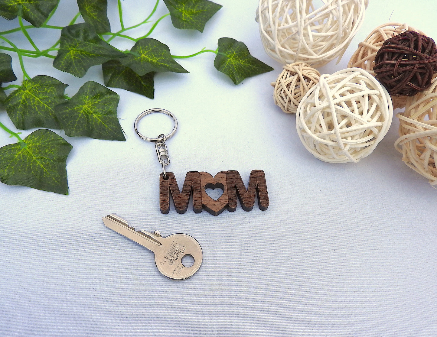 Wood MUM Keyring