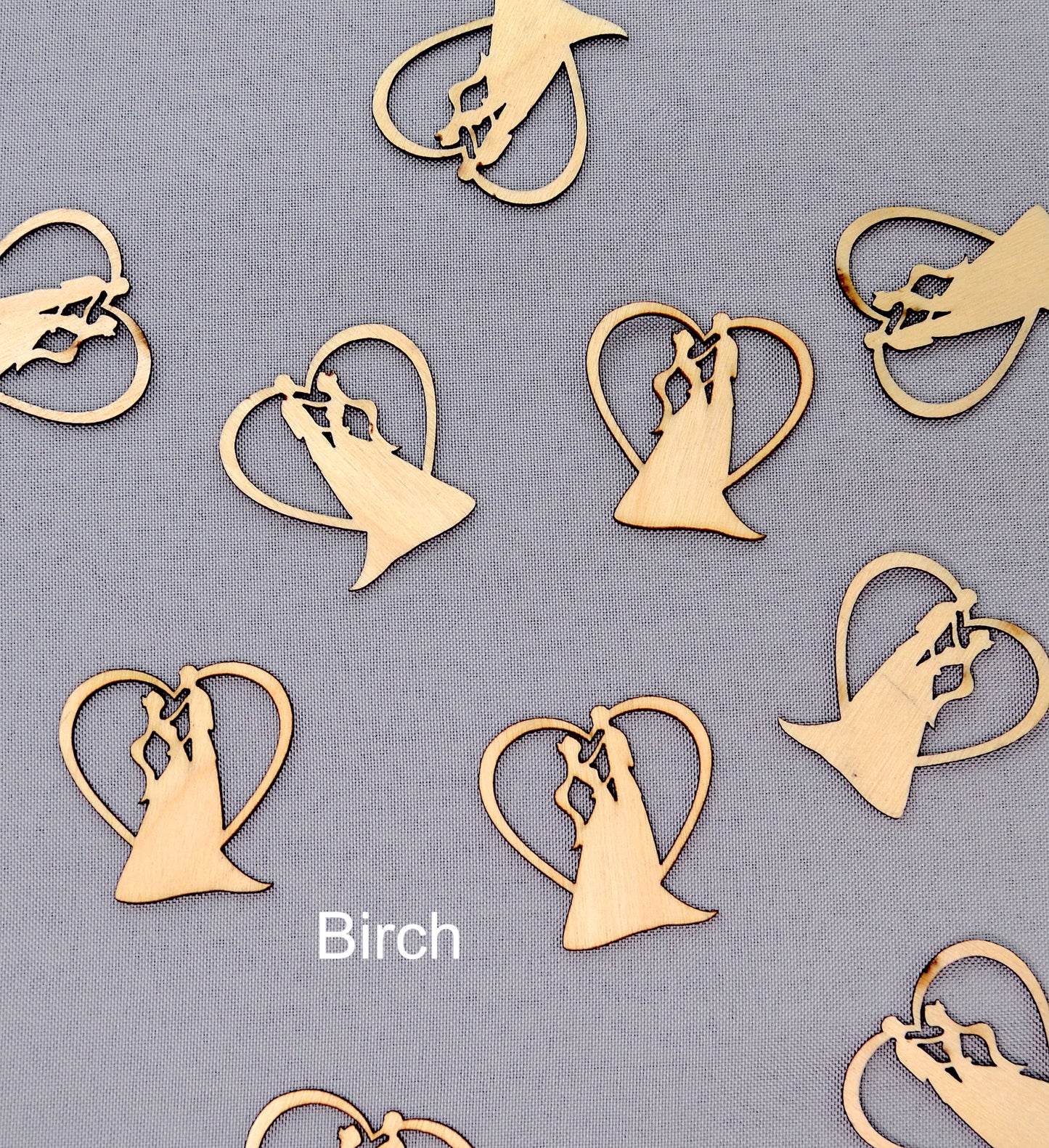 Wood Wedding Table Confetti - Horseshoe or Bride and Groom