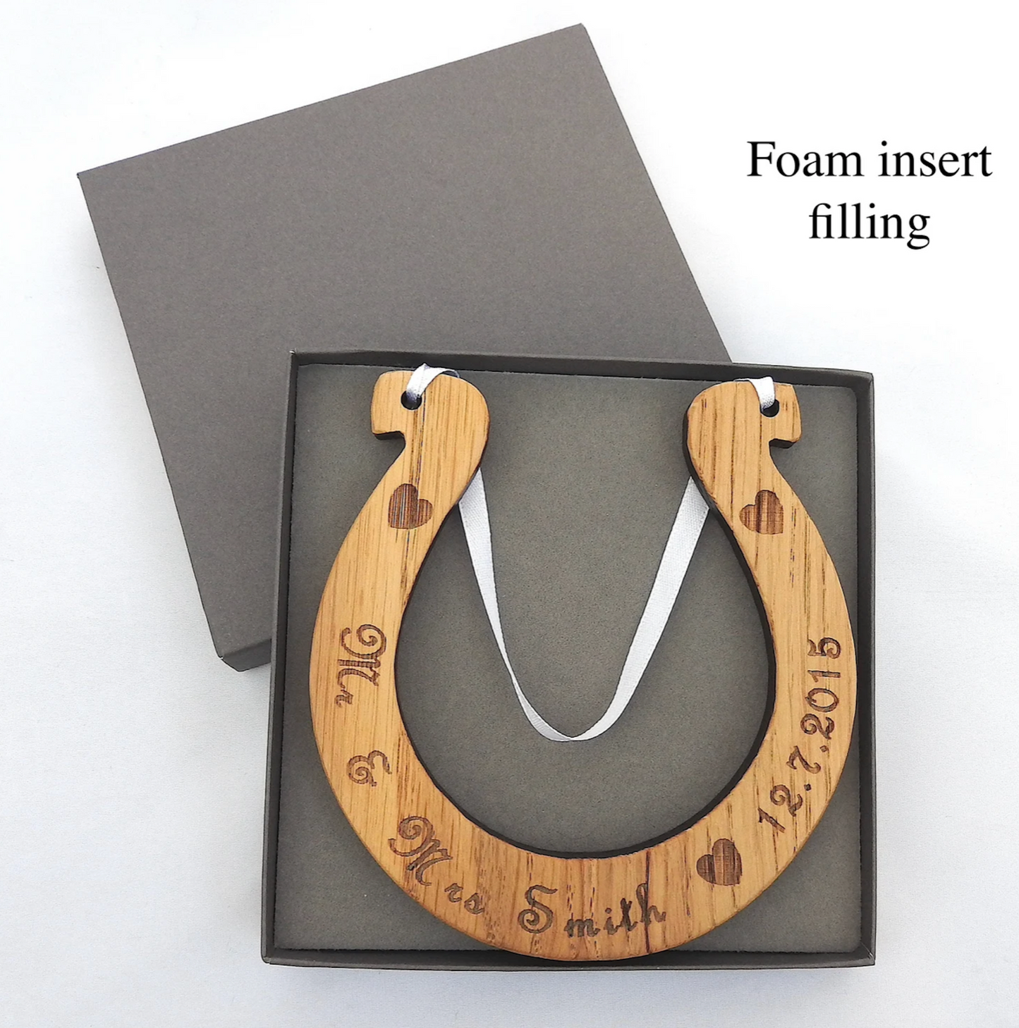 Personalised Wood Wedding Horseshoe