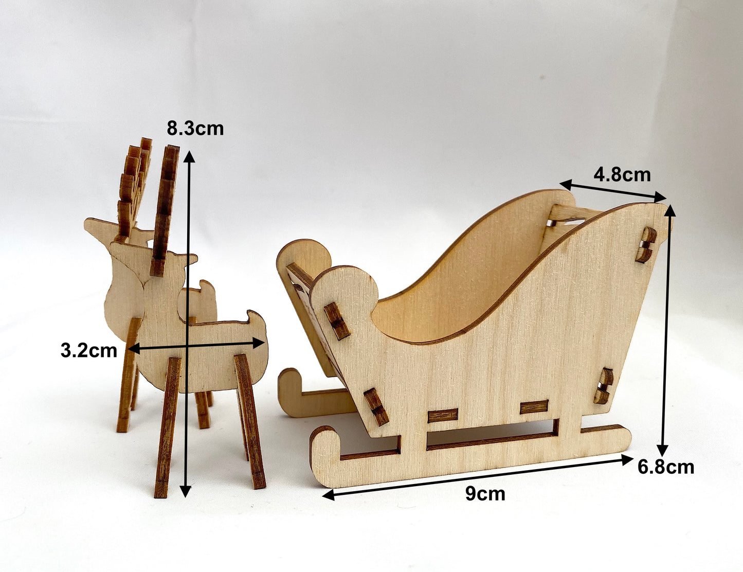 Make & Decorate Your Own Wooden Sleigh and Reindeers – Christmas Craft Kit