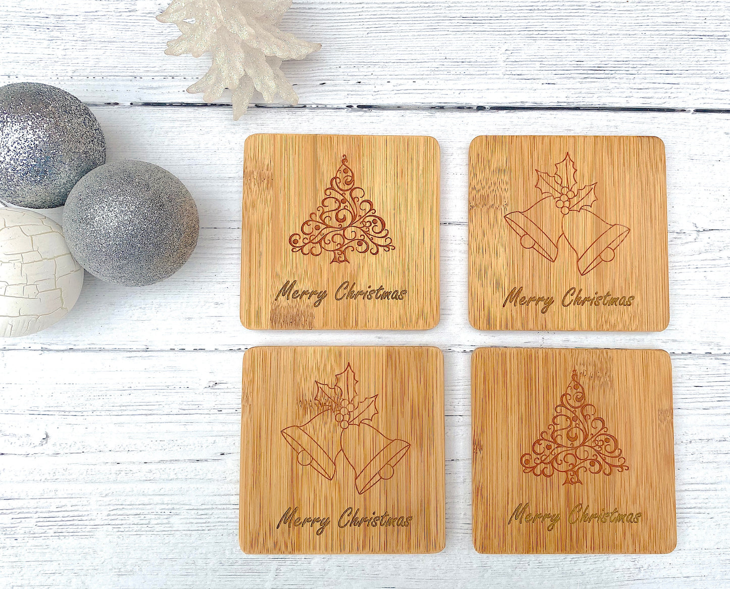 Christmas Coasters – Pack of 4 Festive Drink Mats