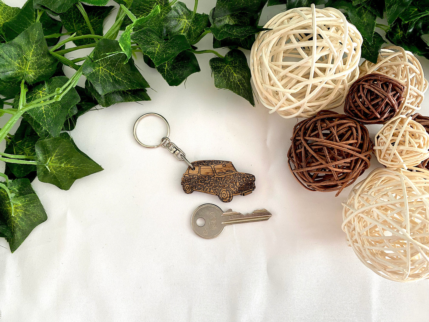Wood Mini Car Keyring