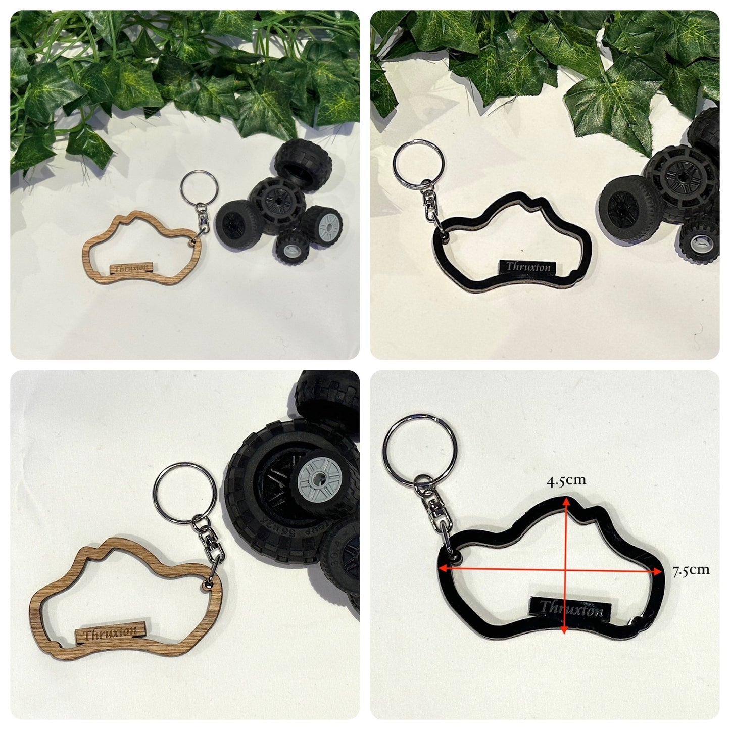 Wood/Acrylic Race Track Keychain