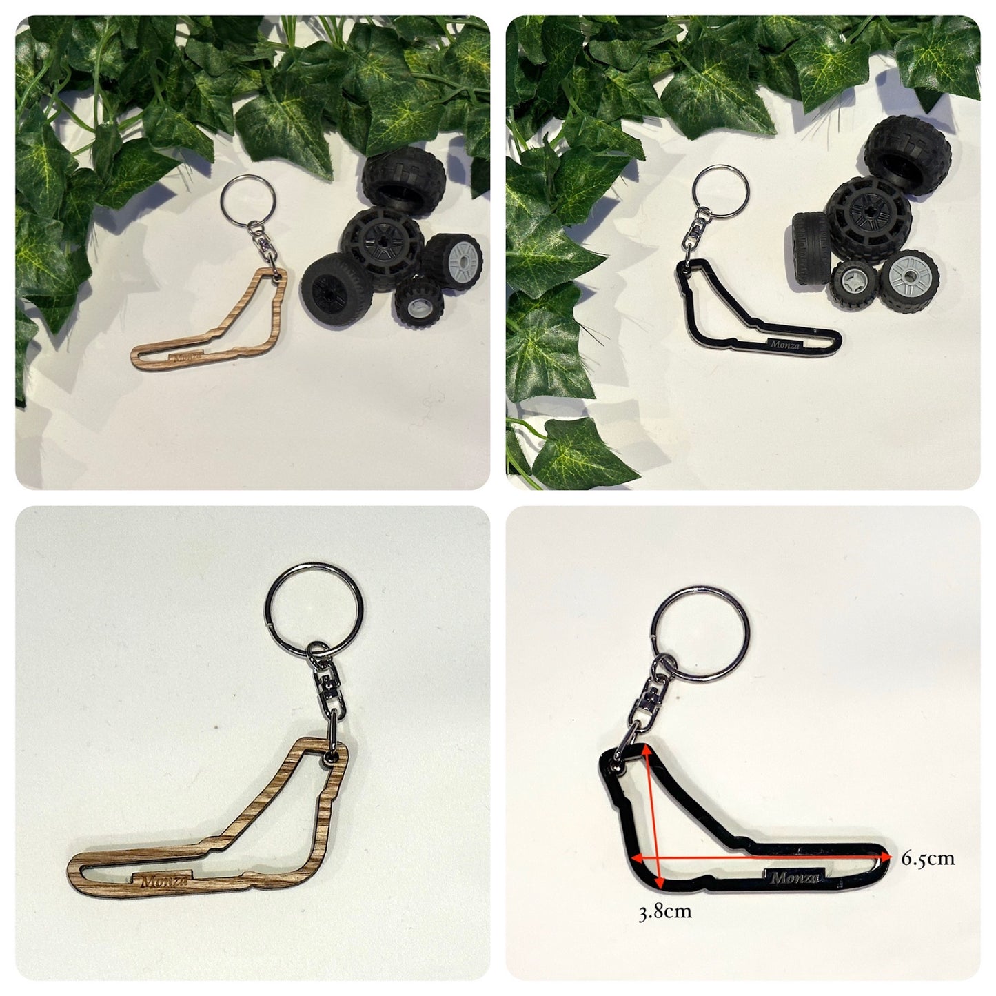 Wood/Acrylic Race Track Keychain