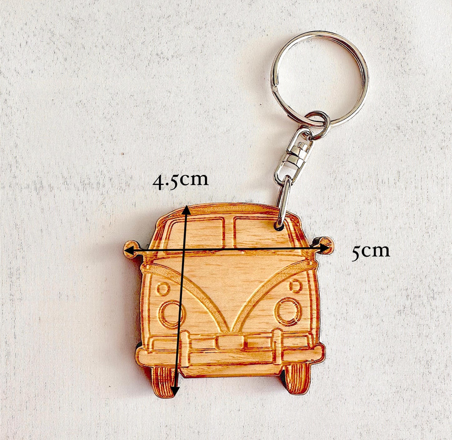 Wooden Camper Van Keyring