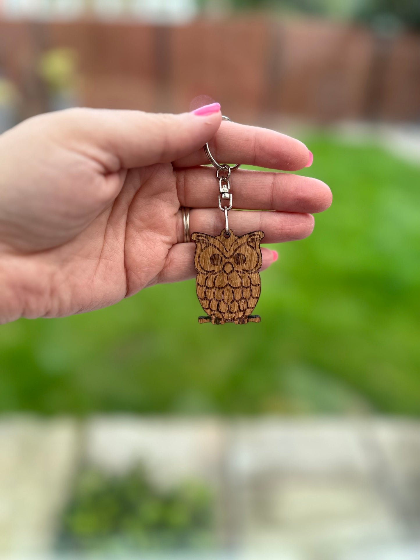 Wood Owl Keyring