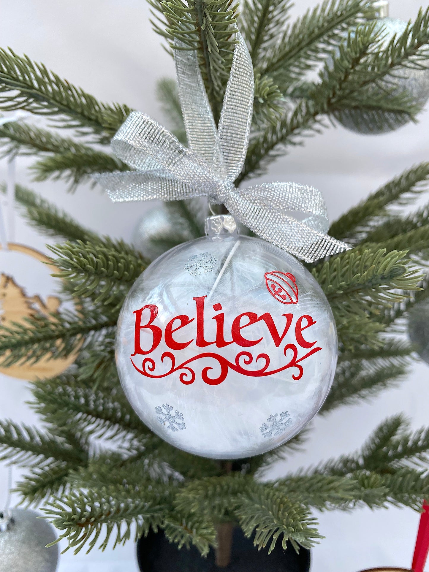 "Believe" Feather Bauble