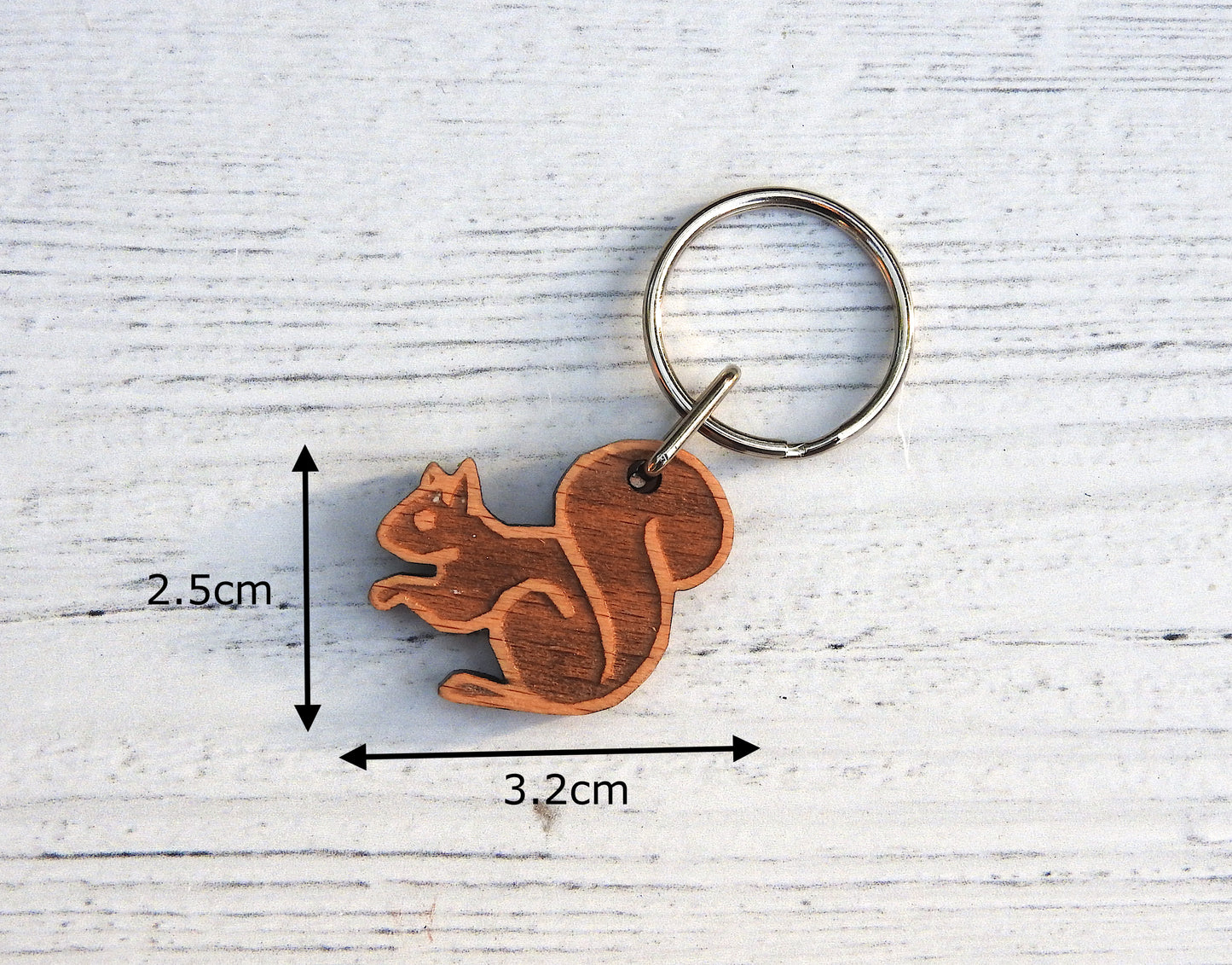 Wood Squirrel Keyring