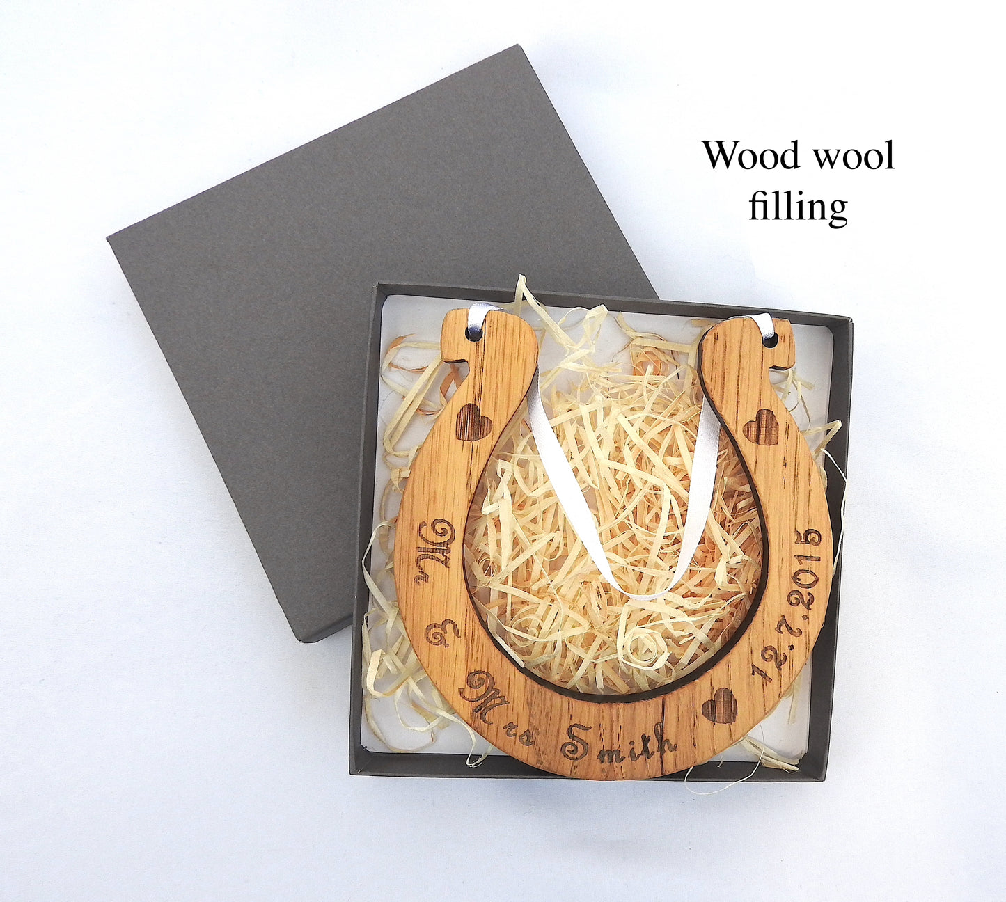Personalised Wood Wedding Horseshoe