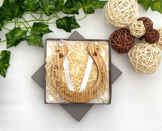 Personalised Wood Wedding Horseshoe