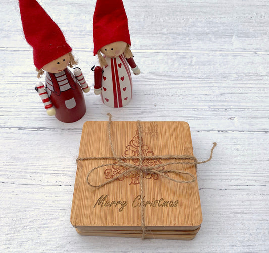 Christmas Coasters – Pack of 4 Festive Drink Mats