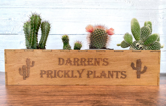 Personalised Cactus Garden Planter Box