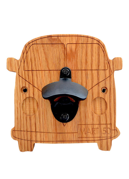 Personalised Oak Camper Van Bottle Opener